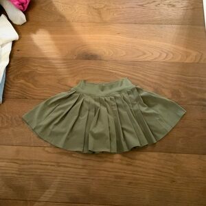 Olive Green Pleated Skirt